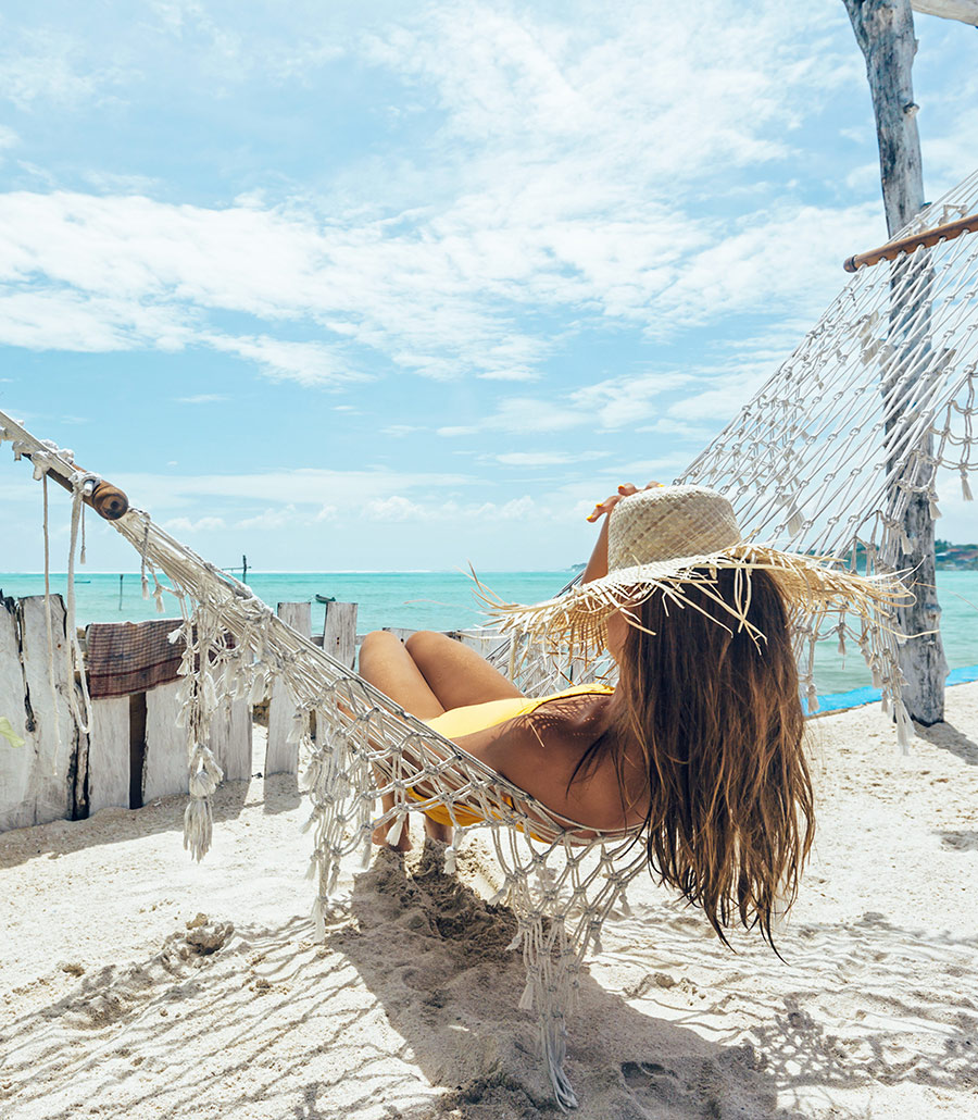 Woman's model on the beach